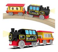 DxxD Tren Eléctrico de Juguete Niños con luz y sonido, Juguete Tren de Locomotora de acción con Pilas, Coche de juguete Compatible con Thomas Brio, Regalo de cumpleaños para Niños Niñas 3 4 5 6 7 años