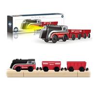 DxxD Tren Eléctrico de Juguete Niños con Luz y Sonido, Juguete Tren de Locomotora de acción con Pilas, Coche de Juguete Compatible con Thomas, Brio, Regalo de Cumpleaños para Niños 3 4 5 6 7 8 años