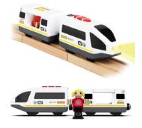DxxD Tren Eléctrico de Juguete para Niños, Juguete de Tren con luz y sonido, Tren de Locomotora de acción con Pilas, Tren Compatible con Thomas, Brio, Regalos para Niños Niñas 3 4 5 6 7 8 años, Blanco