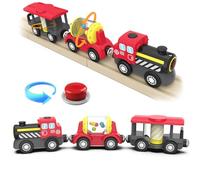 DxxD Tren Eléctrico de Juguete para Niños, Juguete Tren de Locomotora de acción con Pilas, Conexión Magnética, Compatible con Thomas Brio, Regalo Coche de Juguetes para Niños 3+ Años