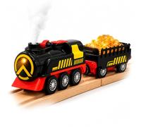 DxxD Tren Eléctrico de Juguete para Niños, Locomotora de Vapor, Tren de Locomotora de acción con Pilas, Juguete de Tren con luz y Sonido, Compatible con Thomas, Brio, Regalo Coche de Juguetes Niños
