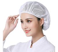 DXYAKY 6 gorros de chef elásticos unisex para cocina, servicio de alimentos, redes para el cabello, gorra de malla ajustable, Red blanca (paquete de 6), talla única