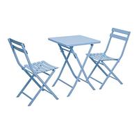 DXYDZSWD Juego de mesa plegable (3 piezas) mesas de café de hierro para exteriores, para el hogar, balcón, terraza, cafetería, tienda de té con leche, mesa de comedor portátil (G)