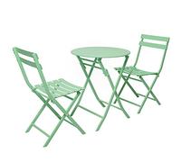 DXYDZSWD Juego de Mesa y sillas (3 Piezas) Mesas de Centro Plegables de Hierro for Exteriores, for el hogar, balcón, terraza, cafetería, Tienda de té con Leche, Mesa de Comedor portátil(B)