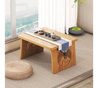 DXYDZSWD Mesa de comedor plegable, mesa auxiliar cuadrada multifuncional de bambú de estilo japonés, para sentarse en el suelo, dormitorio, ventana de bahía (A, 23.6 x 15.7 x 11.8 pulgadas)