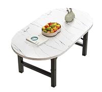 DXYDZSWD Mesa plegable, mesa de centro ovalada en la sala de estar, mesa de comedor japonesa, mesa de ocio para dormitorio, mesa de picnic portátil al aire libre (B, 100 cm)