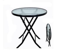 DXYDZSWD Mesa plegable para exteriores, mesa de comedor redonda plegable, mesa de negociación, para balcón, terraza, jardín, mesa de café portátil de 71 cm de alto (tamaño: 70 cm)