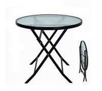 DXYDZSWD Mesa plegable para exteriores, mesa de comedor redonda plegable, mesa de negociación, para balcón, terraza, jardín, mesa de café portátil de 71 cm de alto (tamaño: 80 cm)