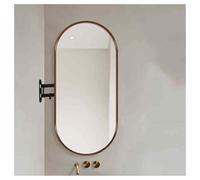 DXYQXL Espejo de esquina giratorio, espejo de pared ovalado con imagen HD, espejo decorativo montado en la pared con marco de aleación de aluminio, perfecto para dormitorio o baño
