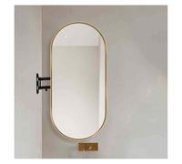 DXYQXL Espejo de esquina giratorio, espejo de pared ovalado con imagen HD, espejo decorativo montado en la pared con marco de aleación de aluminio, perfecto para dormitorio o baño