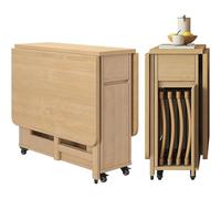 DXYQXL Juego de mesa de comedor plegable con 6 sillas, diseño extensible que ahorra espacio para comedores y balcones, perfecto para espacios estrechos, 1,4 m