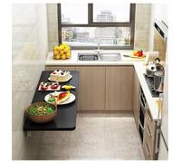 DXYQXL Mesa plegable montada en la pared, escritorio de pared que ahorra espacio con almacenamiento, diseño de hojas colgantes para comedor y lavandería, soportes resistentes, tamaño compacto