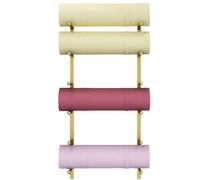 DXYQXL Soporte de pared para esterilla de yoga, organizador de almacenamiento de metal estable para rodillos de espuma, toallas y patinetas, solución de almacenamiento independiente para gimnasio y