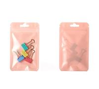 DXZXDJIU 100 Bolsas de Mylar con Cierre hermético - Bolsas metálicas herméticas for almacenar Alimentos con Frente Transparente for envasar Dulces(Pink,6x10cm)