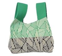 DXZXDJIU Bolso de Punto Hecho a Mano | Bolso de muñeca con Nudo único | Mini Bolso Reutilizable for Mujeres y niñas | Elegante Bolso de Hombro for Compras(Green)