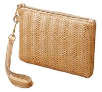 DXZXDJIU Cartera de Mano Tejida de Paja for Mujer: Cartera de Playa de Verano for Uso Diario(Coffee)