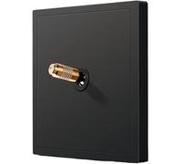 DXZXDJIU Interruptor Antiguo de Palanca, Interruptor de Pared Negro Mate, Interruptor de luz de Doble Control, Interruptor de Palanca Abierto, Tipo 86, 10 A, intermedio(1 Gang)