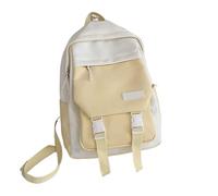 DXZXDJIU Mini Mochila Elegante con Bloques de Color for Mujer: Bolso de Viaje Ligero y Compacto for Estudiantes universitarias.(Yellow)
