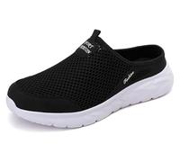 DXZXDJIU Zapatos sin cordones de malla transpirable for hombre | Zuecos y mules ortopédicos cómodos | Sandalias deportivas antideslizantes(Black a,45)