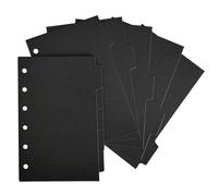 DY.2ten 10 Hojas Separadores Archivador 6 Anillas A7, Negro Fichas de Índice，Divisores A7 Hoja de papel,Índice Clasificaciones,Para Carpetas de Anillas, Cuadernos