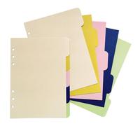 DY.2ten 10 Hojas Separadores Archivador A5 de Papel，6 Anillas, Fichas de Índice Coloridas. para Carpetas y Cuadernos Anillados