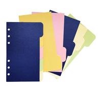 DY.2ten 10 Hojas Separadores Archivador A6 de Papel，6 Anillas, Fichas de Índice Coloridas. para Carpetas y Cuadernos Anillados