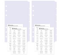 DY.2ten - 12 separadores blancos para archivador de anillas de 6 agujeros, con 6 pestañas escalonadas, A6, de plástico resistente, 2 juegos de 6, 2 etiquetas