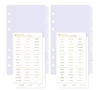 DY.2ten - 12 separadores transparentes para archivador de anillas de 6 agujeros, con 6 pestañas escalonadas, A6, de plástico resistente, 2 juegos de 6, 2 etiquetas