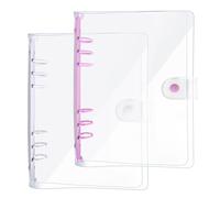 DY.2ten 2 Pieza Carpeta de Cuaderno A5 de 6 Anillas,Carpeta de Hojas Sueltas PVC Transparente Suave, para Papel, Material Escolar, Material de Oficina, Diario Recargable