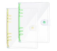 DY.2ten 2 Pieza Carpeta de Cuaderno A5 de 6 Anillas,Carpeta de Hojas Sueltas PVC Transparente Suave, para Papel, Material Escolar, Material de Oficina, Diario Recargable