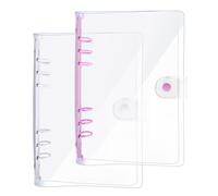 DY.2ten 2 Pieza Carpeta de Cuaderno A6 de 6 Anillas,Carpeta de Hojas Sueltas PVC Transparente Suave, para Papel, Material Escolar, Material de Oficina, Diario Recargable