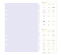 DY.2ten 7 Hojas A5 Separadores Archivador 6 Anillas,Transparencia fichas de índice de plástico,Índice A5 Clasificaciones,Divisores de Carpeta de Anillo A5(21cm x 14.2cm)