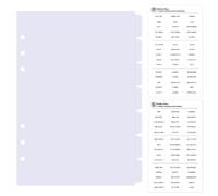 DY.2ten Divisores blancos para carpeta de 6 anillos, separadores de plástico resistente de 7 pestañas, divisor de índice A5, separadores de carpeta de 6 agujeros, separadores de pestañas insertables