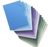 DY.2ten Fundas de plástico A4 para documentos, borde cerrado para evitar que el contenido se caiga, mate semitransparente, polipropileno, color degradado, paquete de 15