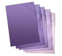 DY.2ten Fundas de plástico A4 para documentos, borde cerrado para evitar que el contenido se caiga, mate semitransparente, polipropileno, morado degradado, paquete de 5