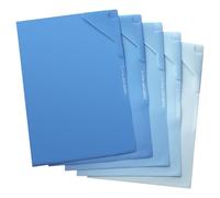 DY.2ten Fundas de plástico A4 para documentos, borde cerrado para evitar que el contenido se caiga, mate semitransparente, PP, azul degradado, paquete de 5