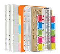 DY.2ten Juego de cuadernos A5 recargables, 3 paquetes de papel de repuesto con forro A5, bolsillos transparentes A5, separadores A5, pestañas de índice, marcador de regla