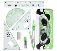 DY.2ten Kit de Geometría, Compás Geometría Matemática, Cartabon, Regla 15 cm Escolar,Juego de Brújula de Geometría Kit，7 Piezas