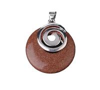 Dyale Colgantes de piedra natural para collares, huecos, redondos, espirales, color morado, rosa, cristal sodalita, ojo de tigre, aventurina, ópalo