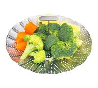 Dyaucwpo Cesta Vaporera Plegable de Acero Inoxidable, 10in Steamer Cesta Plegable, Cesta de Vapor Plegable, Vaporera Extensible para Olla, Cesta para Cocinar al Vapor, Inserto de Vapor Ajustable