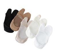 Dybag 5 pares de calcetines invisibles para mujer, color sólido, transpirables, de algodón, con puntera dividida, Multi, Talla única