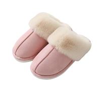 Dybag Pantuflas de felpa de invierno para hombres y mujeres, acogedoras, para interiores y exteriores, con forro mullido, suela de goma antideslizante (5 colores), Rosado, 7.5-8.5 Women/6.5-7.5 Narrow