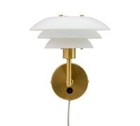 Dyberg Larsen aplique de pared DL20, opal/bronce, cristal