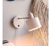 Dyberg Larsen Aplique de pared Ocean, beige, Ø 11 cm, metal