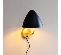 Dyberg Larsen aplique de pared Oulu, negro/latón, Ø 20,3 cm