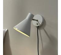 Dyberg Larsen Aplique de pared Sleep, blanco masilla, Ø 15 cm, acero