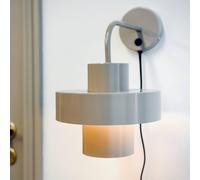 Dyberg Larsen aplique de pared Stoke, gris, Ø 20 cm, metal