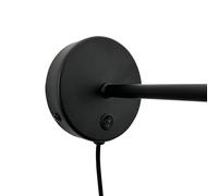Dyberg Larsen aplique de pared Stoke, negro, Ø 20 cm, metal