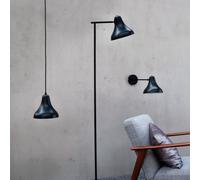 Dyberg Larsen aplique de pared Tokio, negro, anchura 20 cm, metal