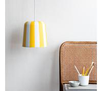 Dyberg Larsen Gry lámpara colgante, amarillo/blanco, Ø 20 cm, metal